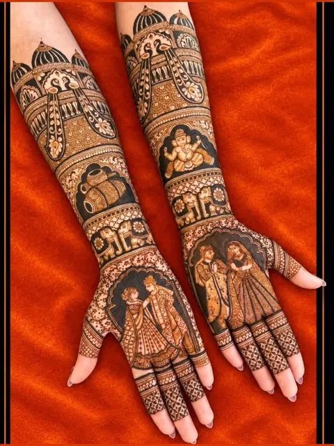 figure front hand mehndi design