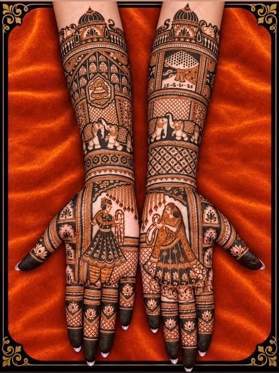 Full Hand Mehndi Design with Figures (4)