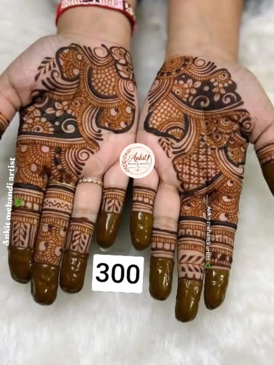 Mehndi Design with Figures and Flowers (3)