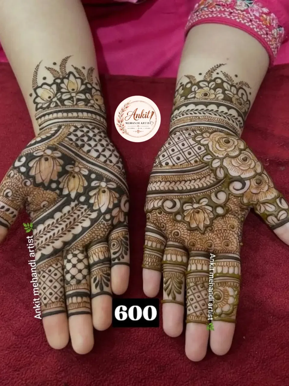 Mehndi Design with Figures and Flowers (4)