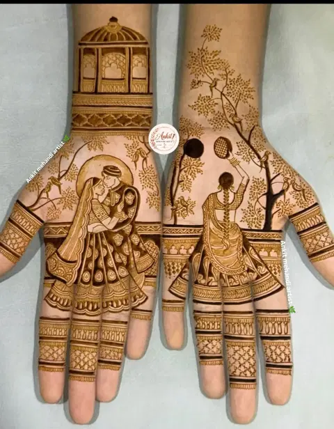 figure mehndi design