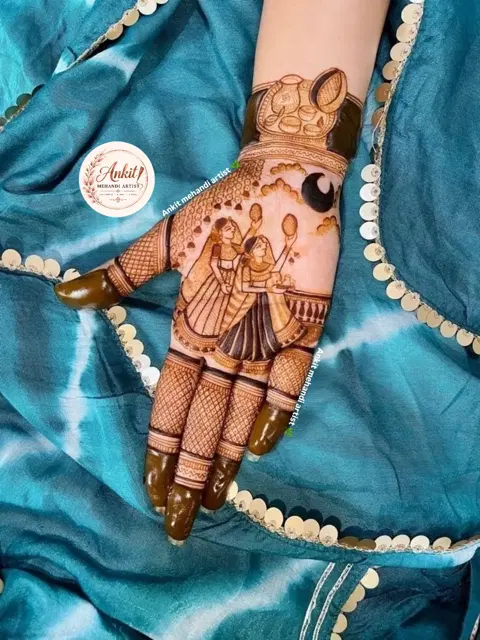 front hand mehndi design