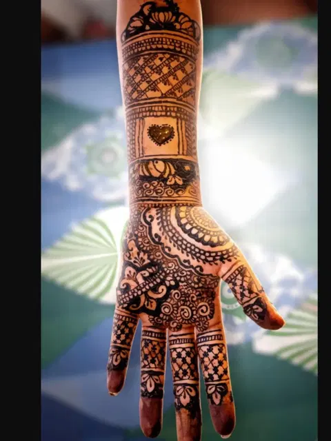 bridal full hand mehndi design
