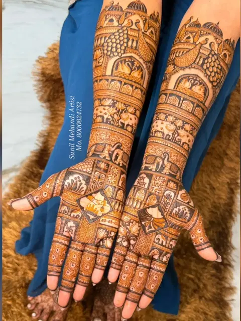 bridal figure full hand mehndi design