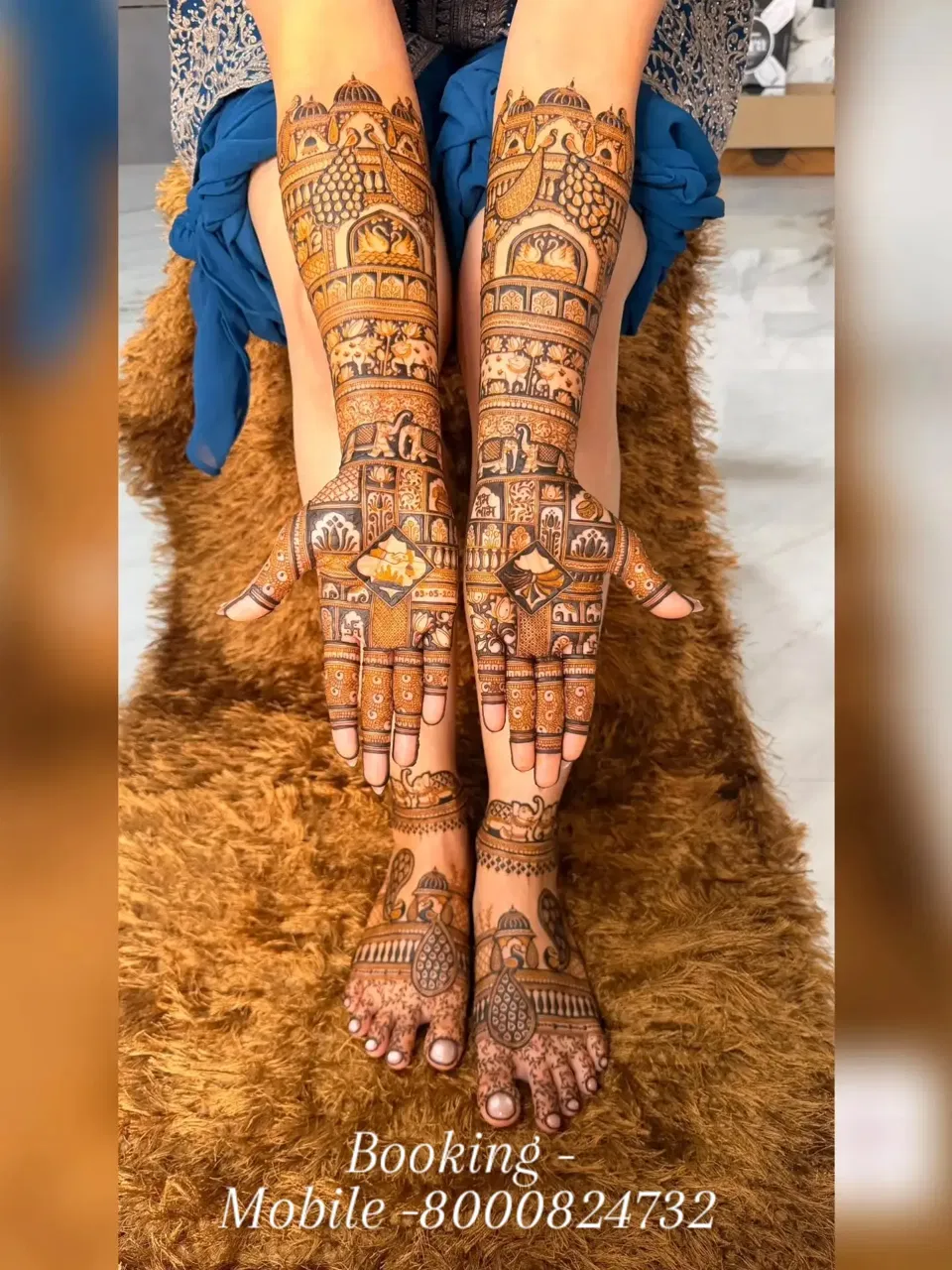 Back Hand Mehndi Design with Figures