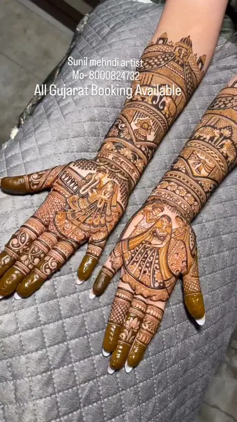 bridal figure front hand mehndi design
