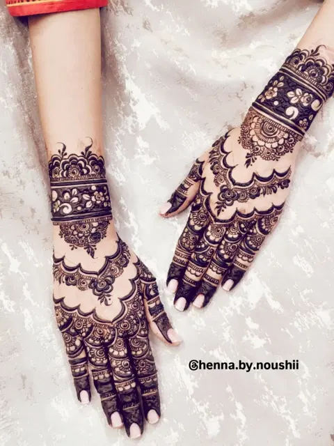 arabic jaal back hand mehndi design