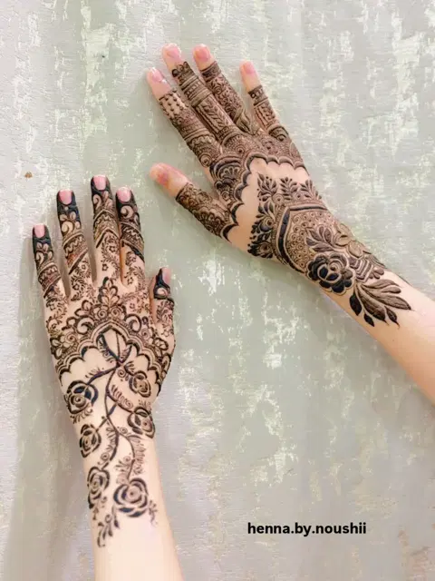 simple jaal front hand mehndi design