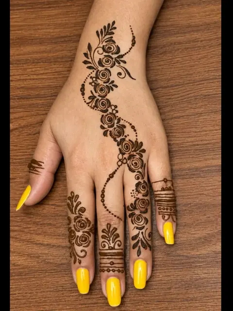 arabic simple jaal back hand mehndi design