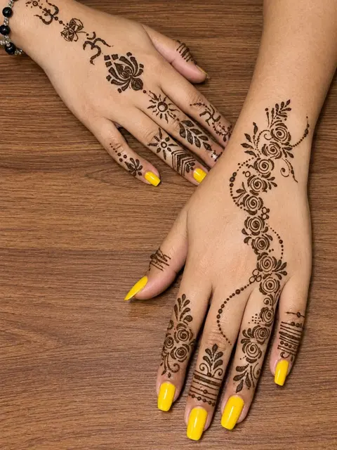 arabic simple back hand mehndi design