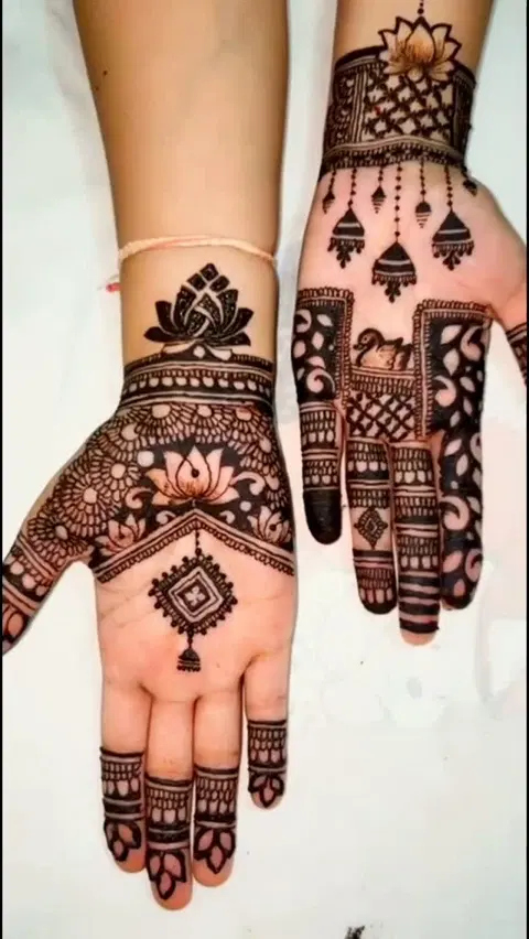 figure full hand mehndi design