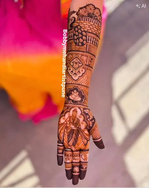 arabic figure full hand mehndi design