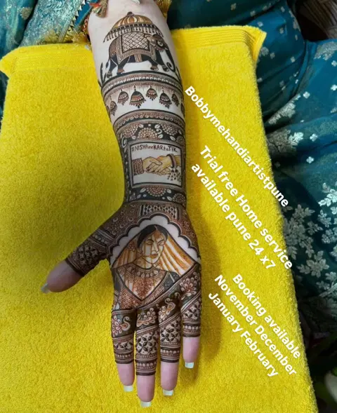 bridal front hand mehndi design