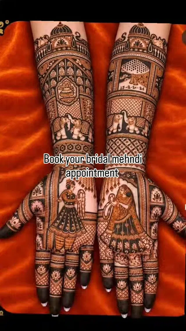 Back Hand Mehndi Design with Figures