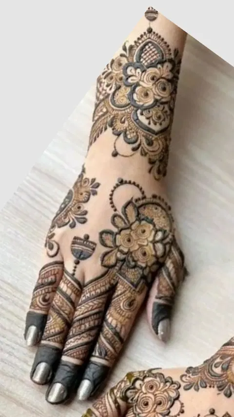arabic bridal back hand mehndi design
