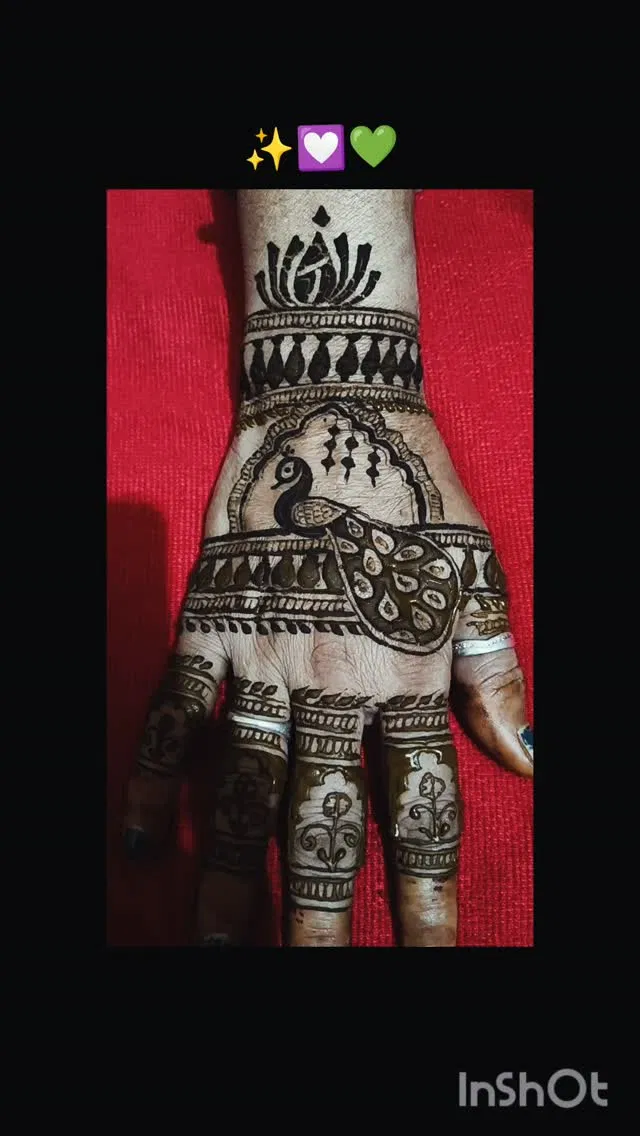 Mehndi Design with Peacock (2)