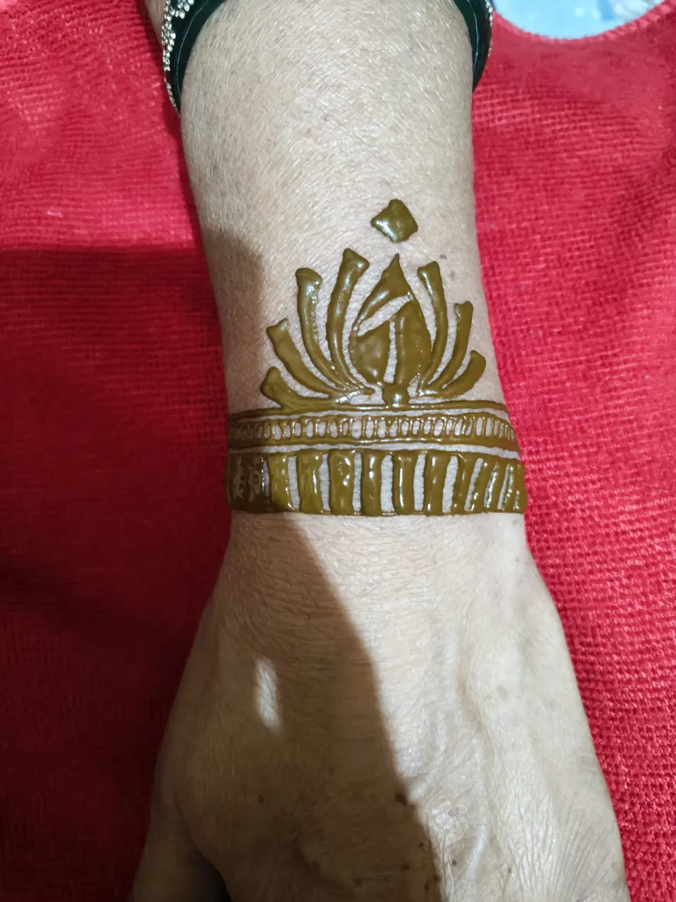 Back Hand Mehndi Design with Jaal and Lotus