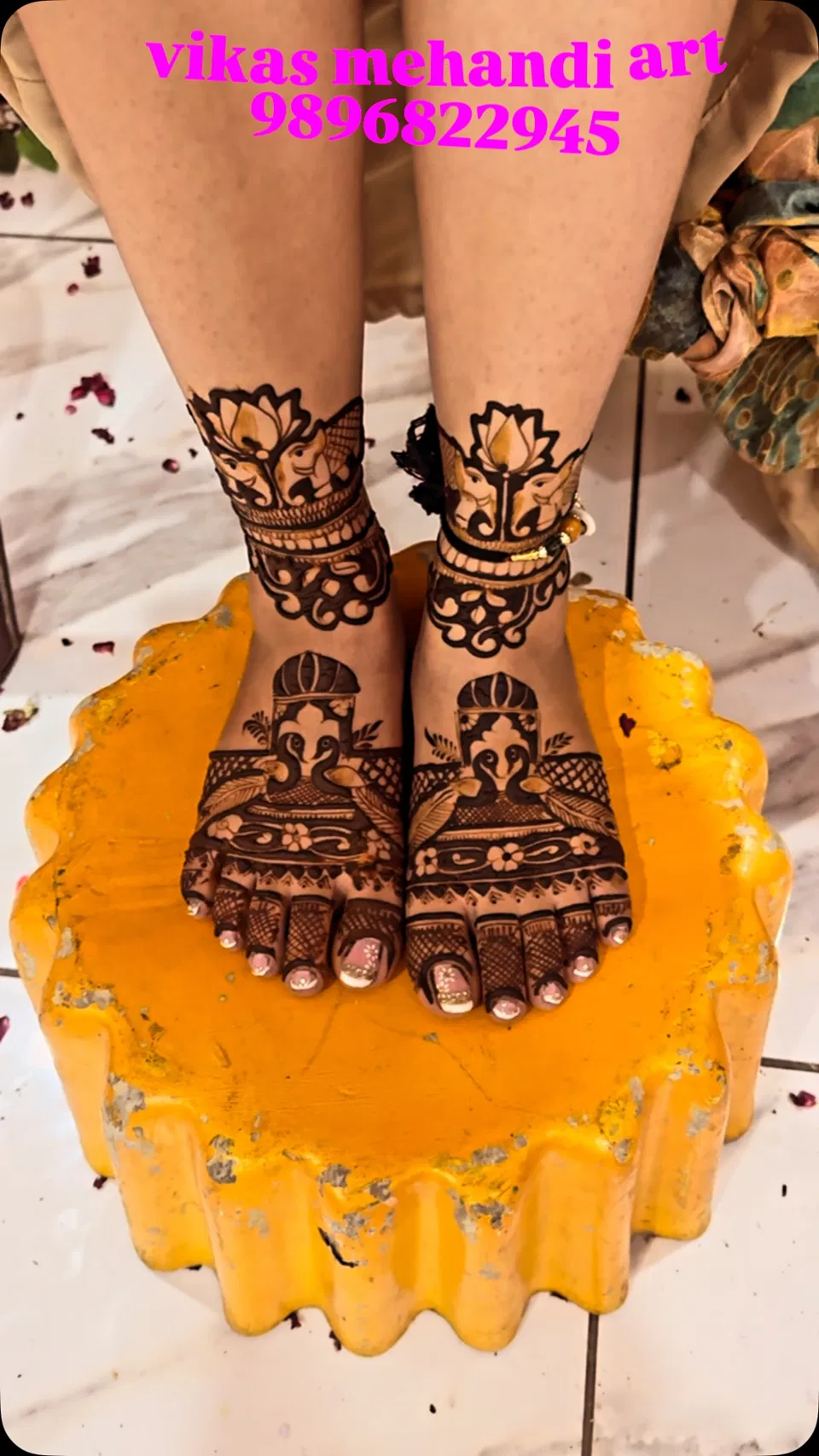 Foot Mehndi Design with Figures