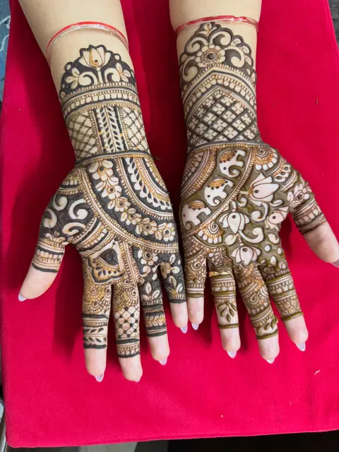 bridal full hand mehndi design