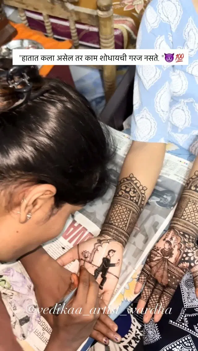 Bridal Full Hand Mehndi Design with Figures