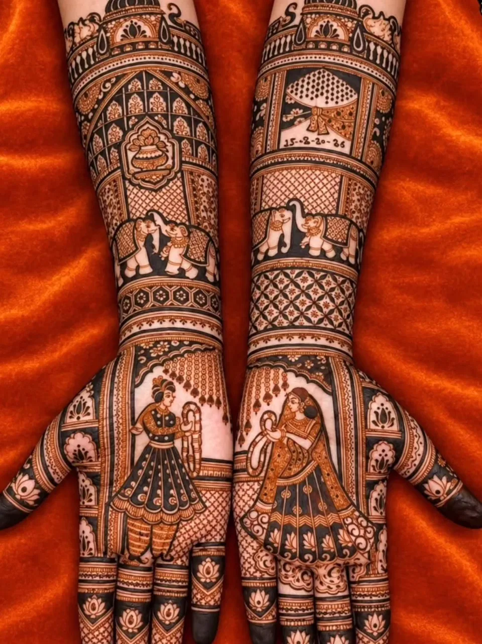 Full Hand Mehndi Design with Figures