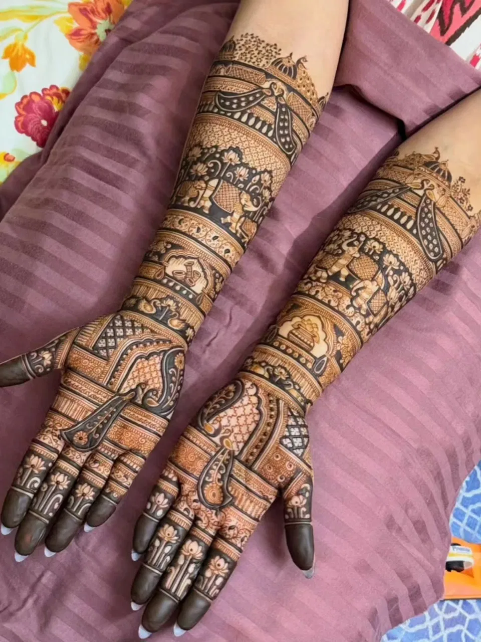 Arabic Full Hand Mehndi Design with Figures