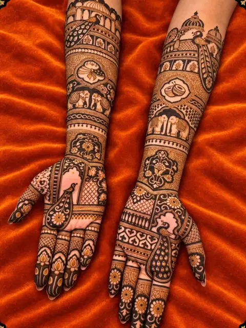 figure full hand mehndi design