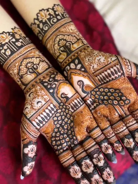 peacock mehndi design