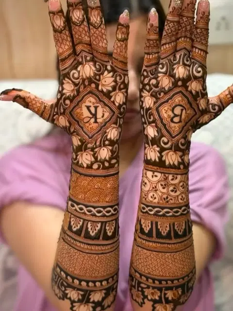 arabic bridal figure back hand mehndi design