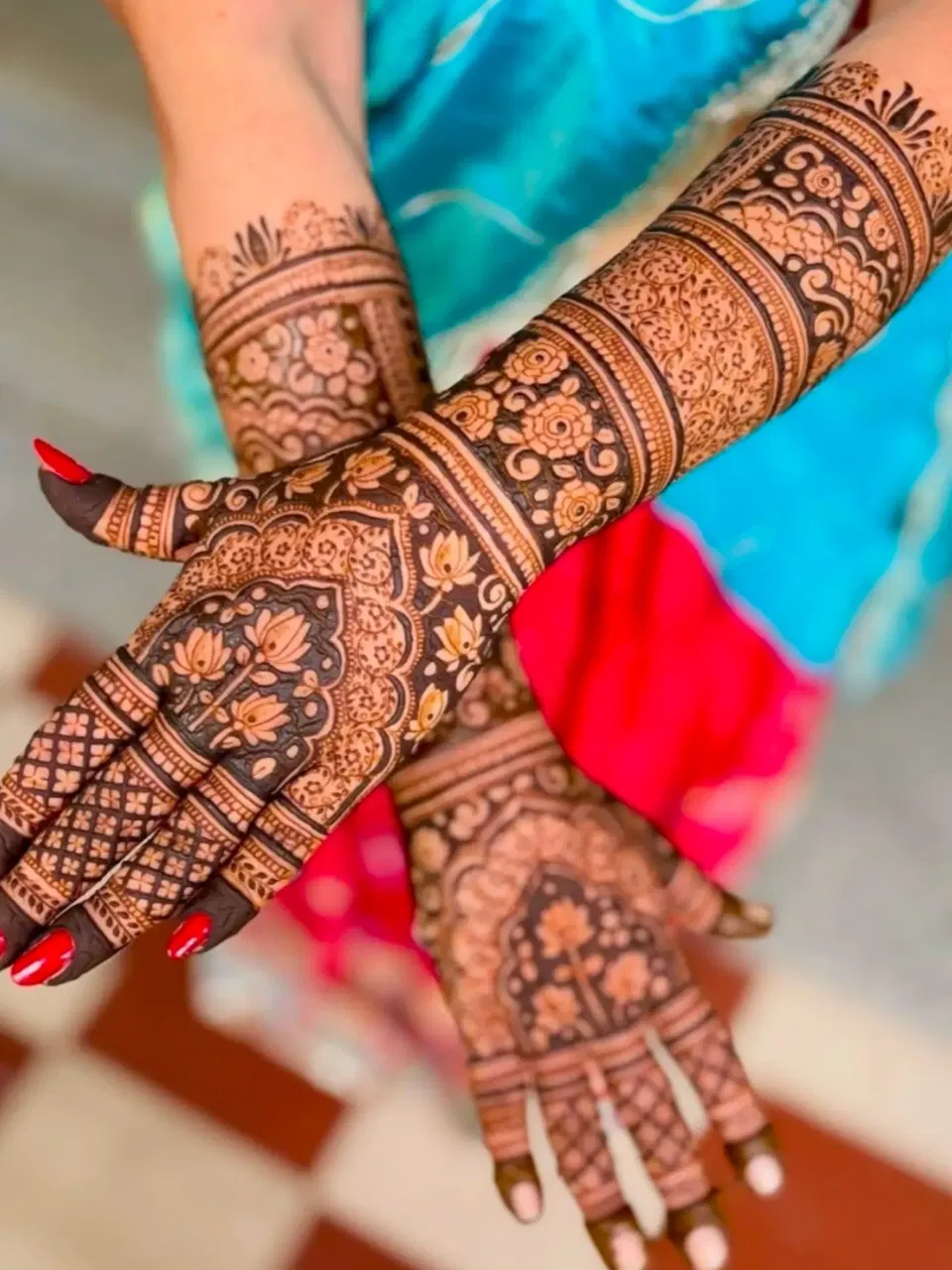 Arabic Indian Full Hand Mehndi Design with Hearts