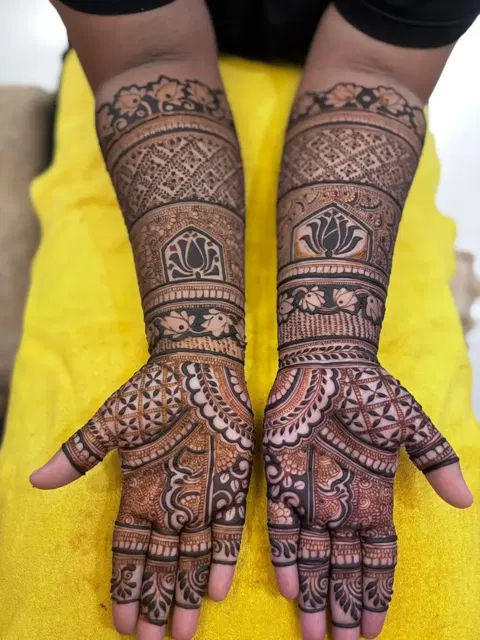 figure full hand mehndi design
