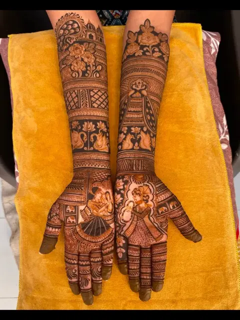 bridal figure full hand mehndi design