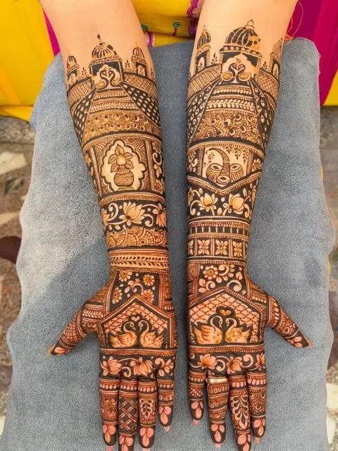 bridal figure full hand mehndi design