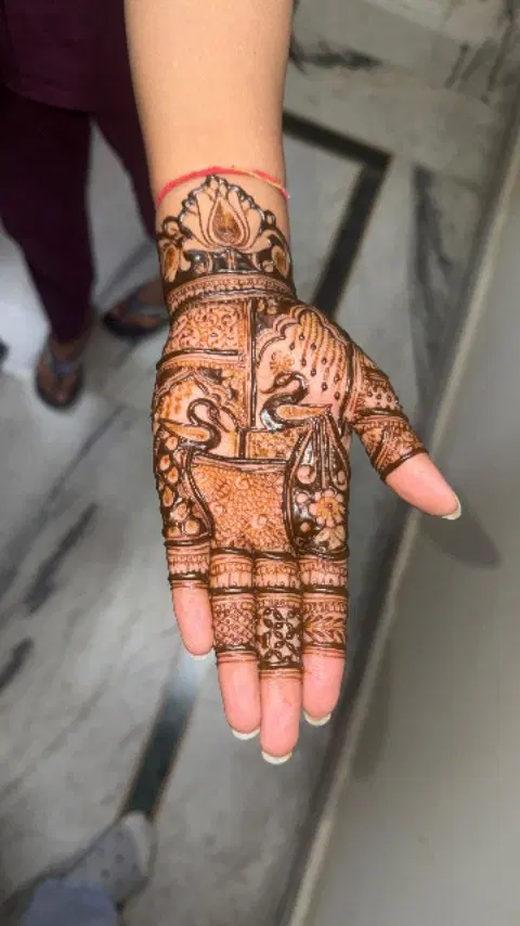 bridal front hand mehndi design