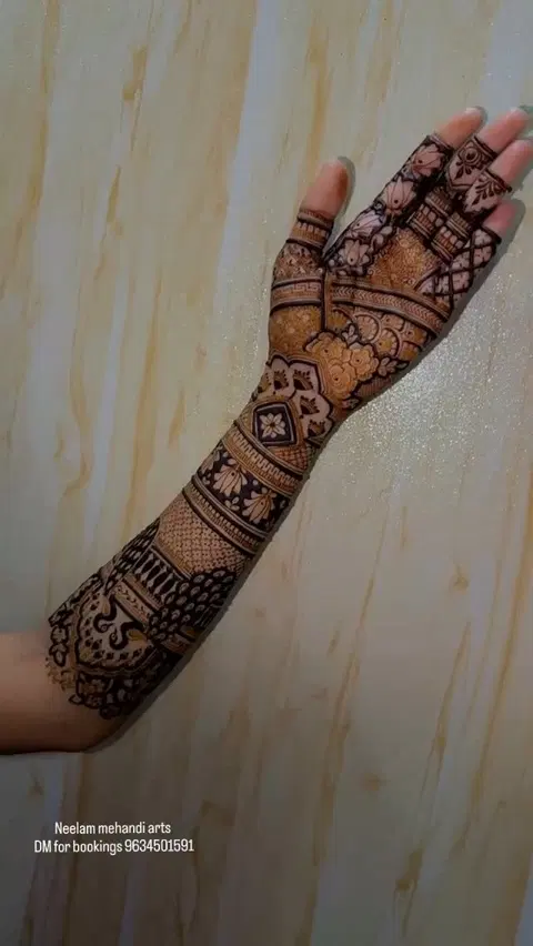 bridal front hand mehndi design