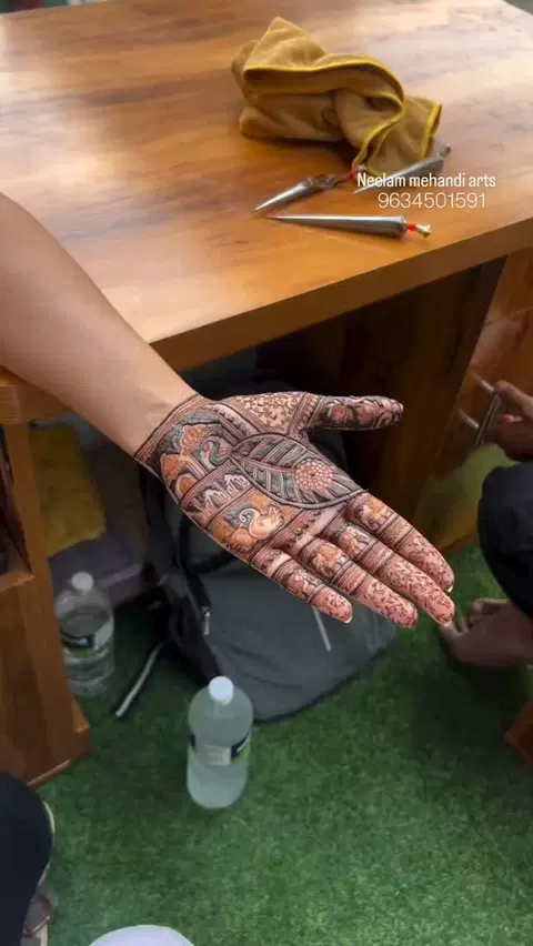 bridal front hand mehndi design