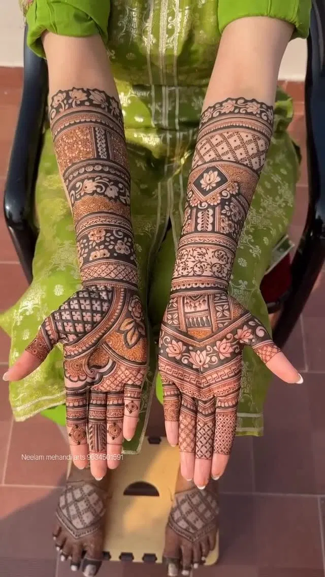 Bridal Front Hand Mehndi Design for Karwa Chauth (6)