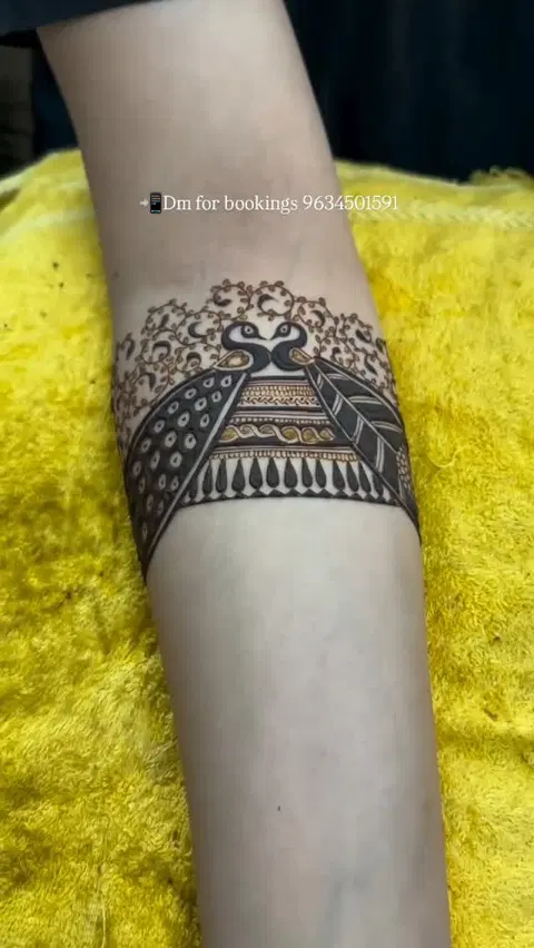 bridal peacock full hand mehndi design