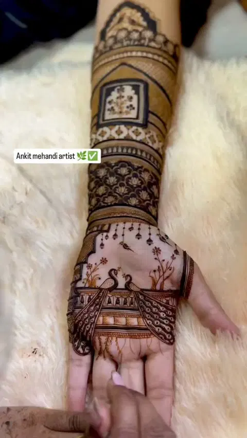 bridal full hand mehndi design