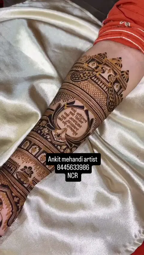bridal figure back hand mehndi design