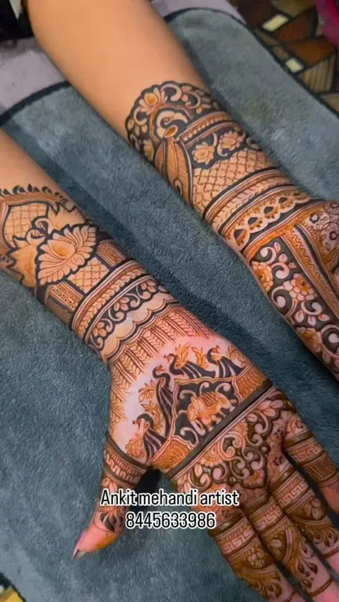 bridal full hand mehndi design