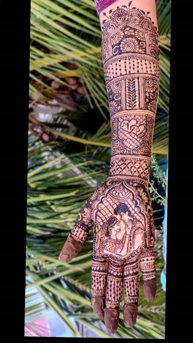 Bridal Front Hand Mehndi Design with Figures (19)