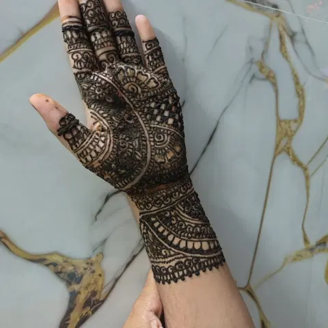bridal full hand mehndi design