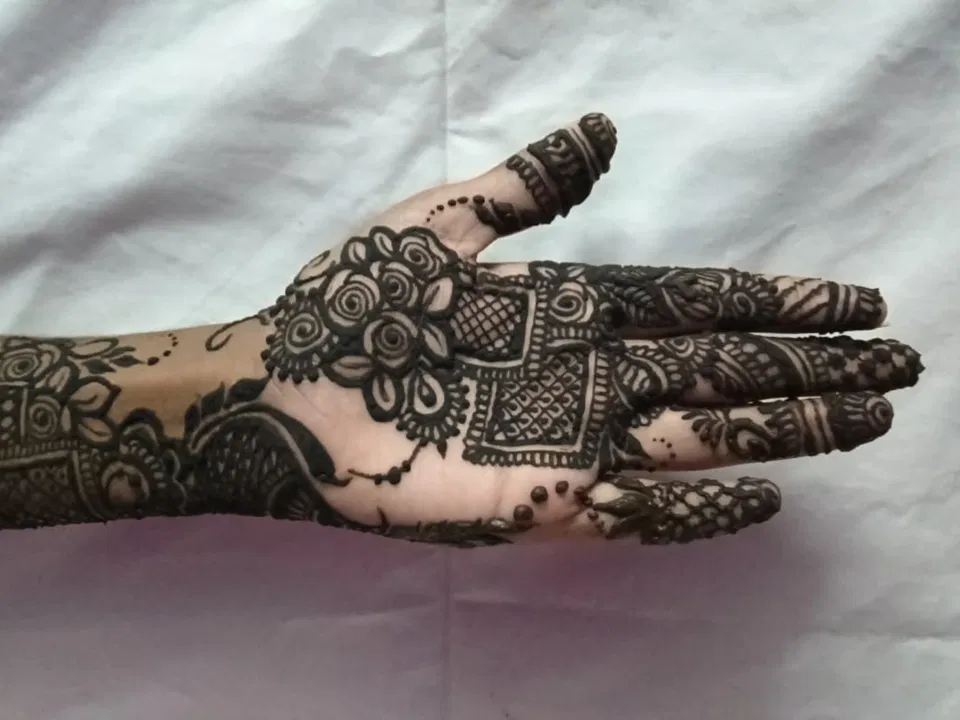 Arabic Bridal Full Hand Mehndi Design