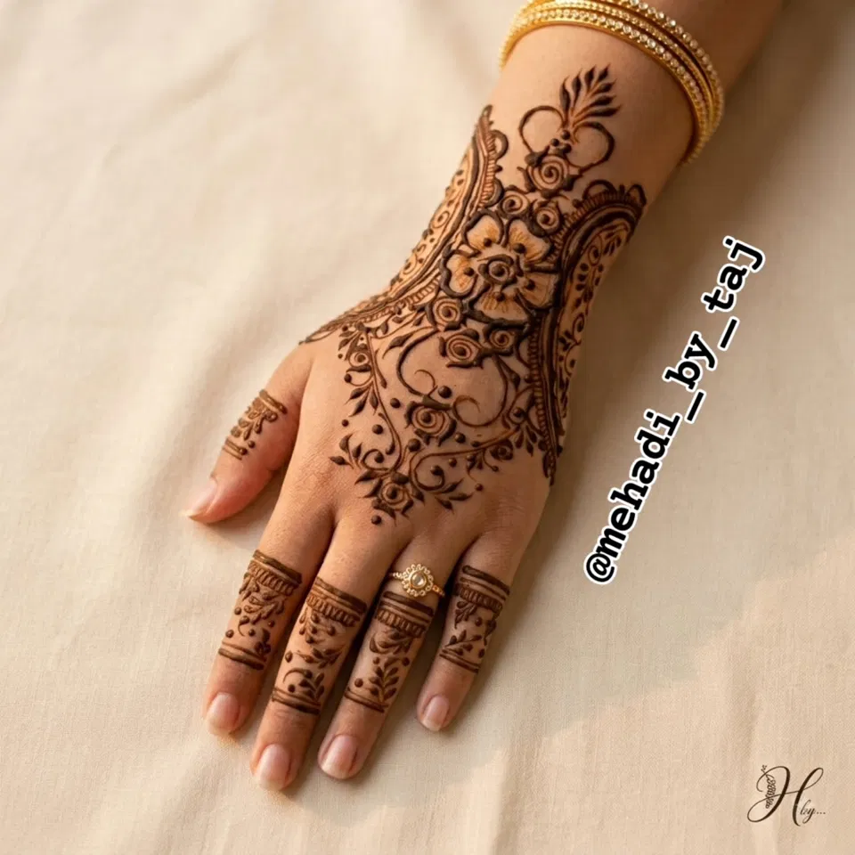 Back Hand Mehndi Design (2)