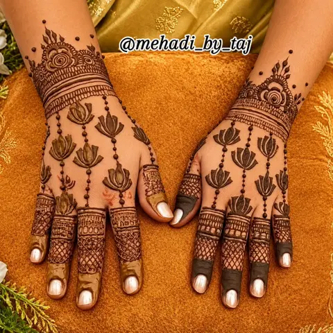 heart finger mehndi design