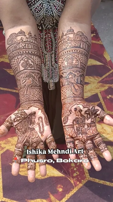 aesthetic figure full hand mehndi design