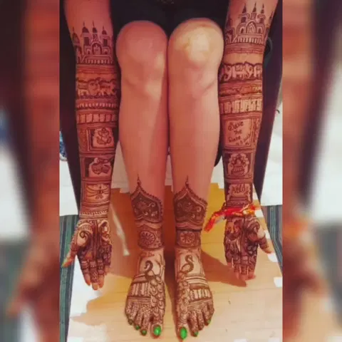 aesthetic bridal figure foot mehndi design