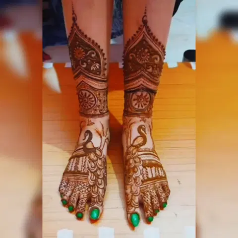 aesthetic bridal jaal foot mehndi design