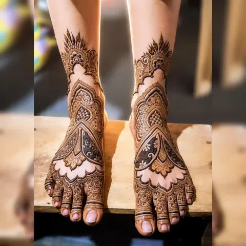 bridal figure foot mehndi design